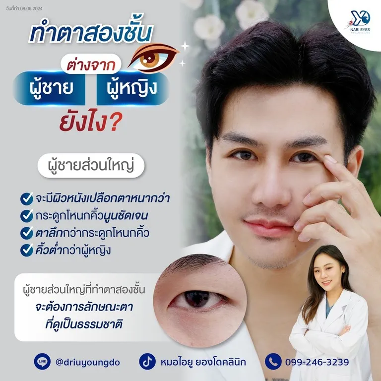 ทำตาสองชั้น ผู้ชายต่างจากผู้หญิง ยังไง?
