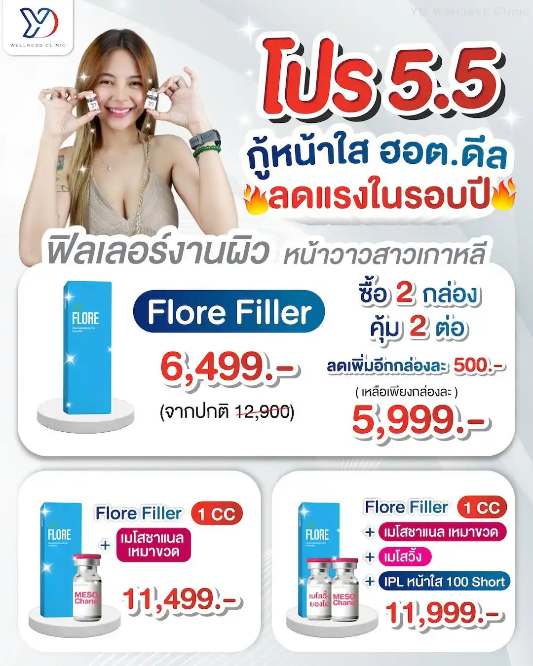 โปรแกรมฉีดฟิลเลอร์ Flore ราคาเท่าไหร่